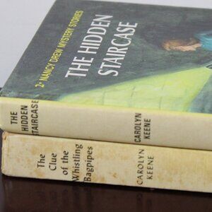 Two Nancy Drew Books Vintage Yellow Matte Covers